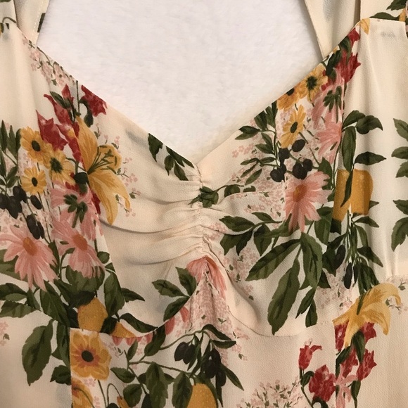 Reformation cream pink Myah Floral Maxi Dress size 6 - Picture 4 of 13